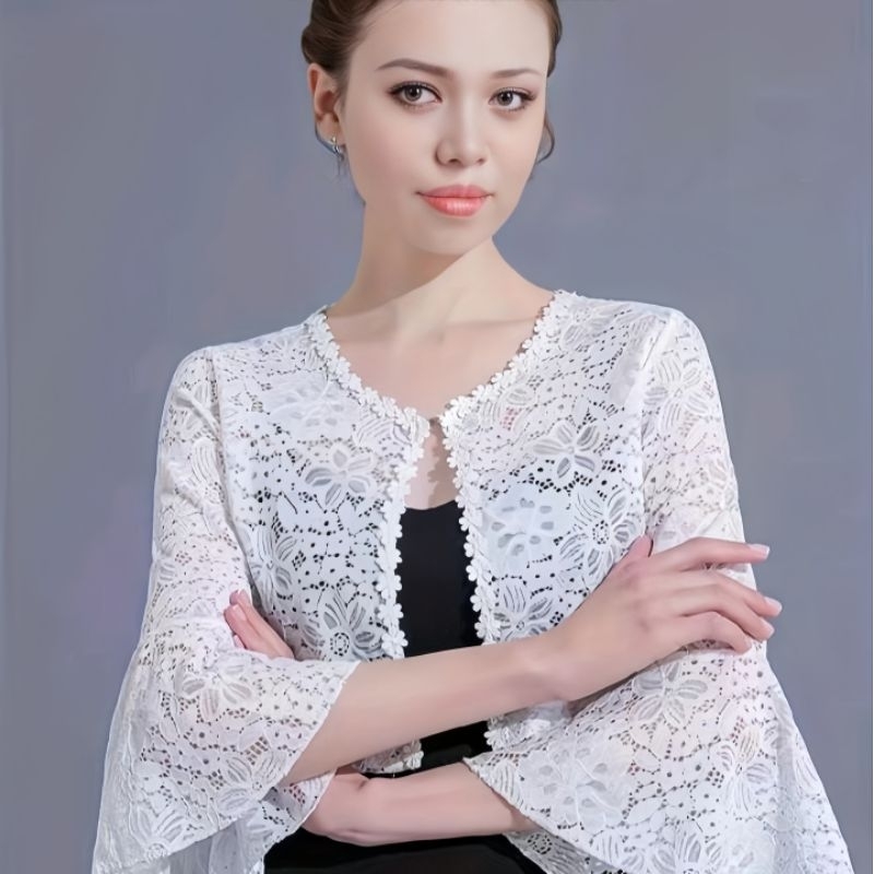 Rose‎ outer‎ cardigan‎ crop‎ brokat‎ /‎ outer brokat kancing / outer‎ brokat‎ /‎ outer‎ brokat‎ kond