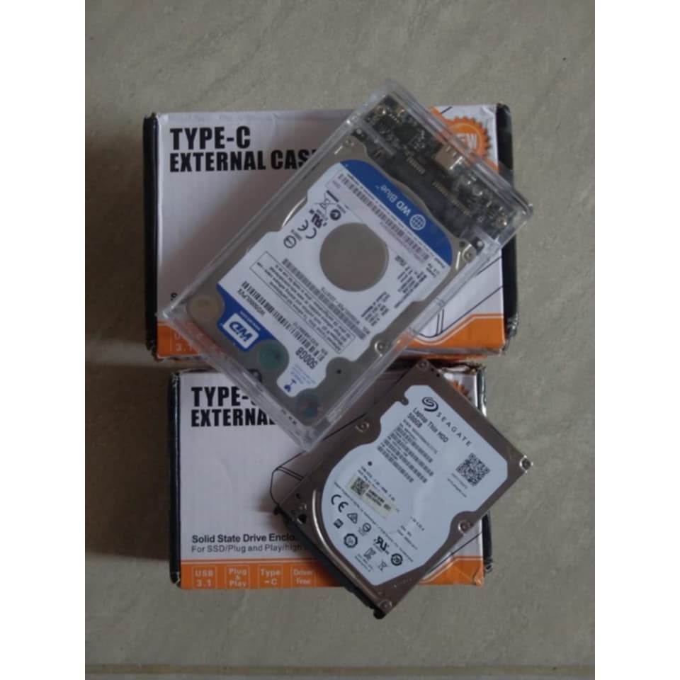 Harddisk External 500gb, HDD Second berkualitas dan Casing NEW Usb 3.0 dan Usb 3.1