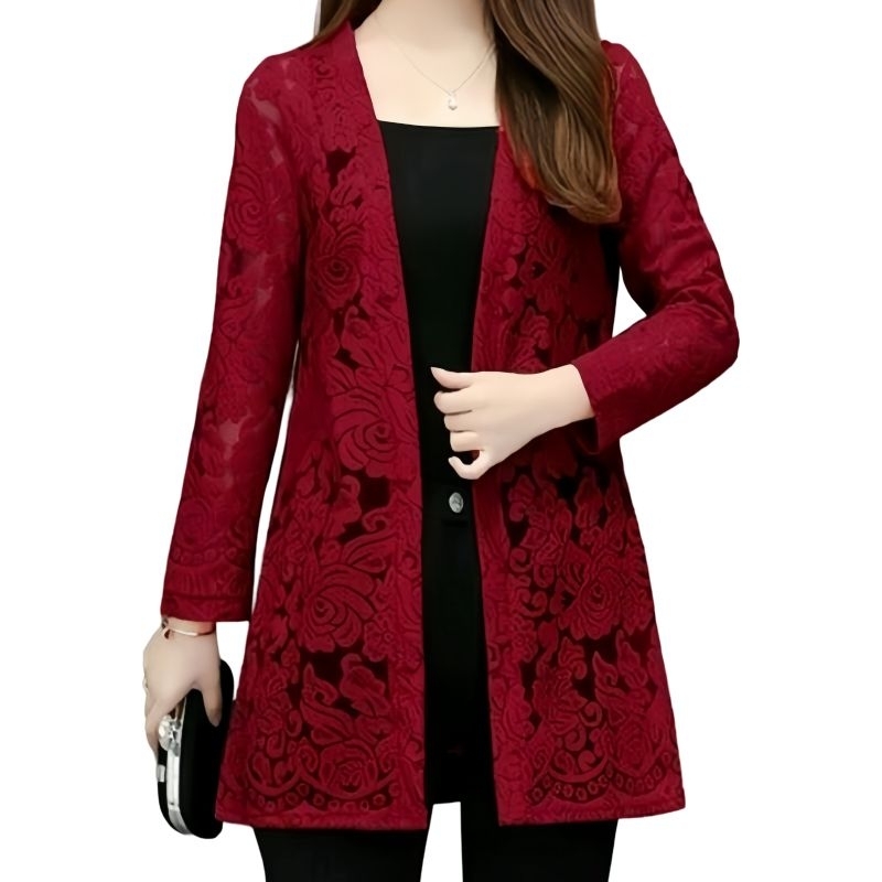 Rose‎ outer‎ cardigan‎ panjang brokat‎ /‎ outer‎ brokat‎ /‎ outer‎ brokat‎ kondangan‎ /‎ cardigan‎ b