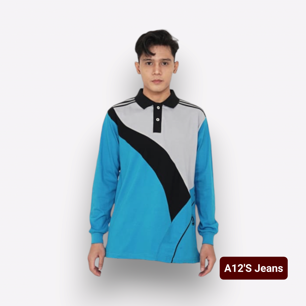 Baju Olahraga Kerah Lengan Panjang Wanita Atasan Olahraga Senam Pria Wanita (Baju Olahraga Kerah)