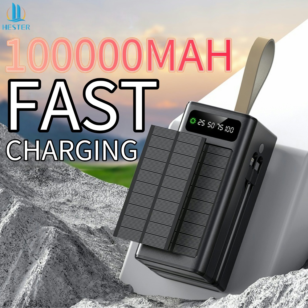 HESTER power bank 100000mah power bank original 100% fast charging power bnak hester solar power ban