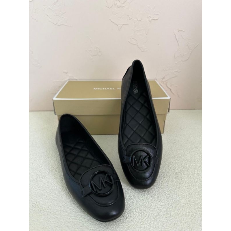 MK Lillie Flat Shoes Moccasin Leather black With black Logo