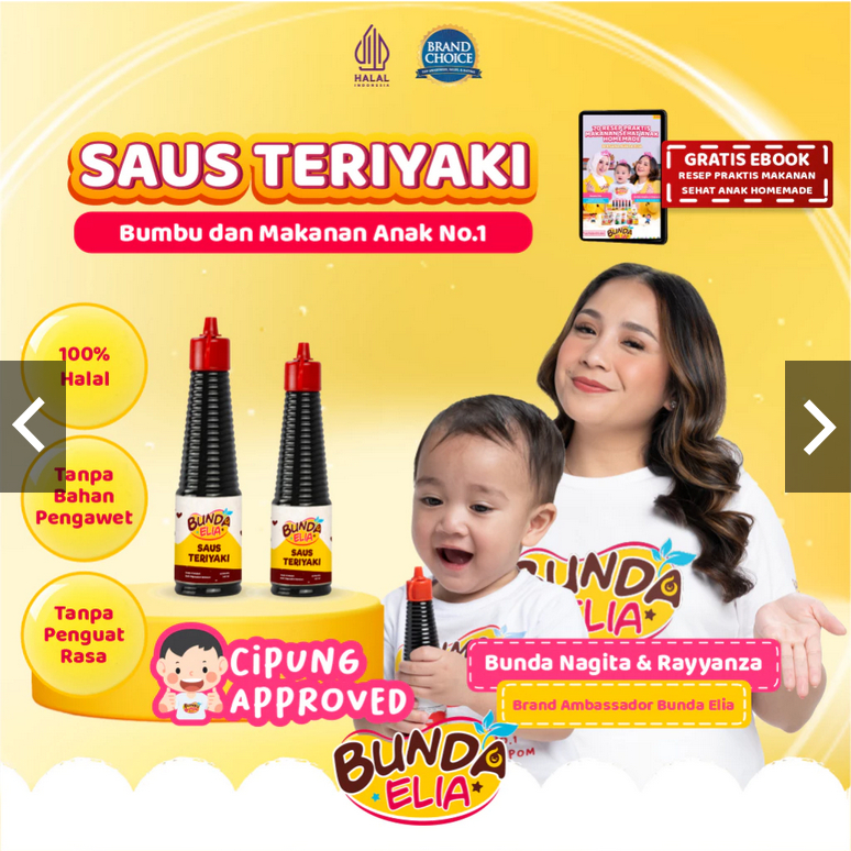 

Bumbu Bunda Elia Saus Teriyaki Non MSG Non Pengawet / Bumbu MPASI