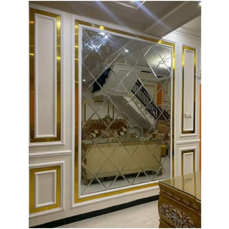 CERMIN BEVEL ASLI KACA #diagonal#interior dinding#kaca moulding