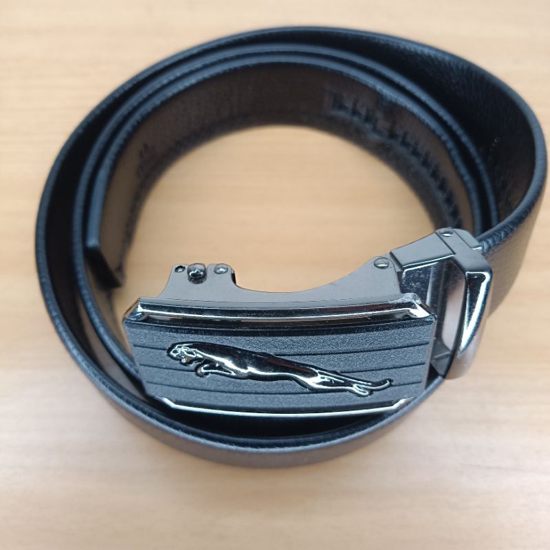 Ikat Pinggang Gesper Pria Kulit Model Rel Jahitan Asli