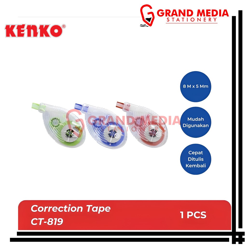 

[GRAND MEDIA] PITA KOREKSI / TIP-EX / TIP-X / CORRECTION TAPE KENKO CT-819