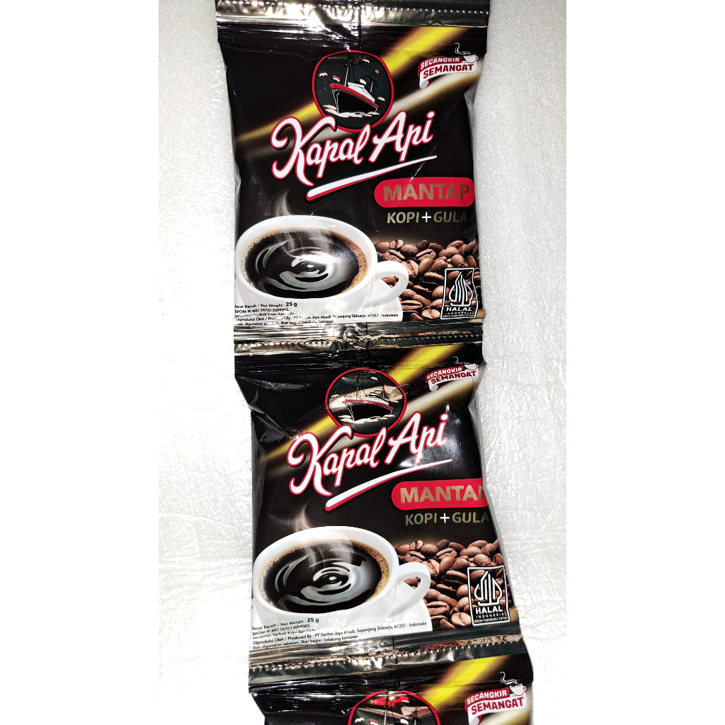 

KAPAL API Mantap - 10 Sachet (Renceng) / KAPAL API Kopi + Gula Rasa Mantap / KOPI HITAM MANIS