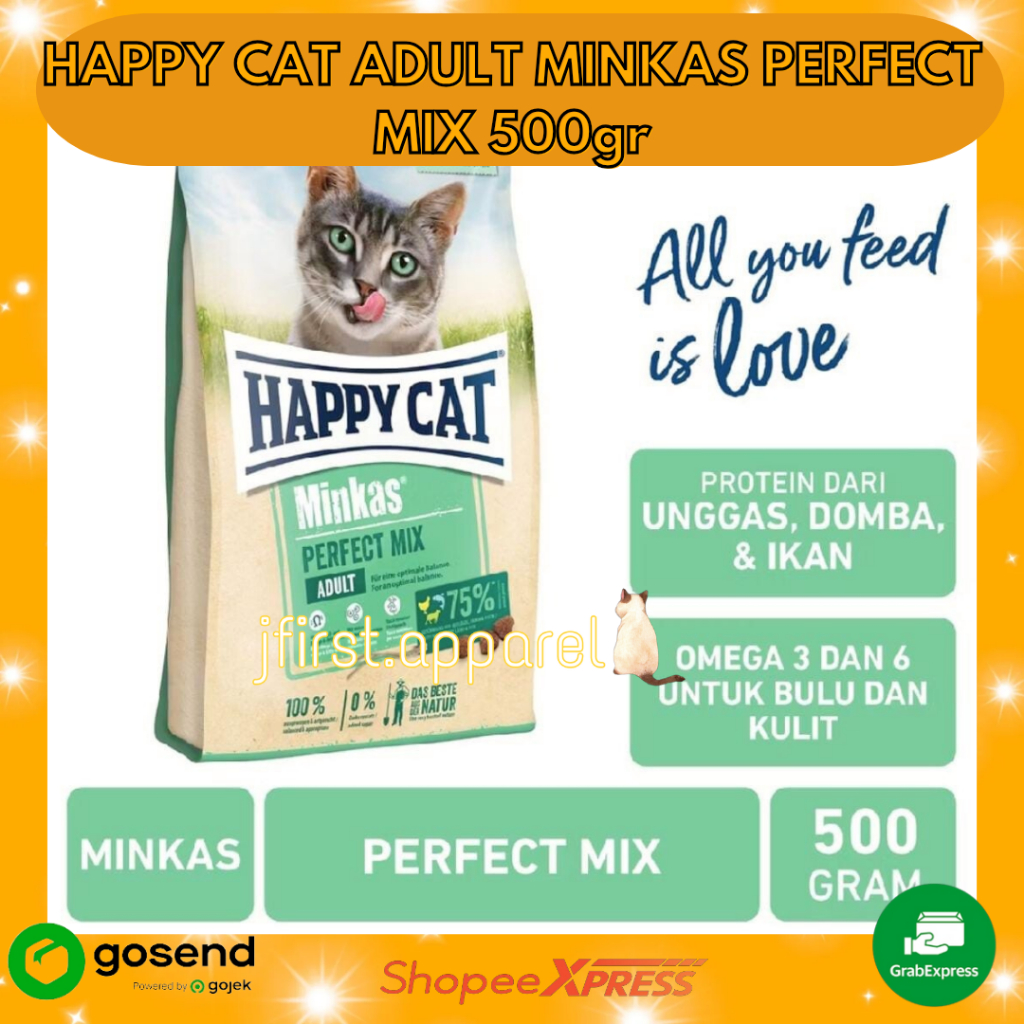 HAPPY CAT ADULT MINKAS PERFECT MIX 500g | HAPPY CAT PERFECT MIX FRESHPACK