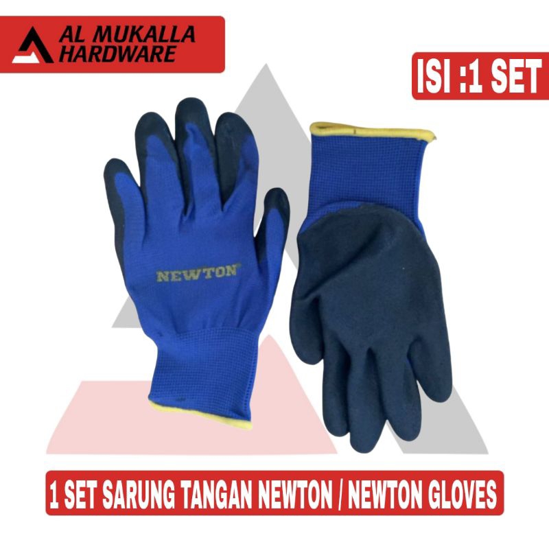 (1 Set) Sarung Tangan Proyek NEWTON BC - 390 | Safety Hand Gloves Karet Kain