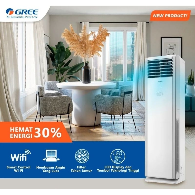 Gree AC Standing 3pk 24STS Floor berdiri STS 3 pk 1 phase