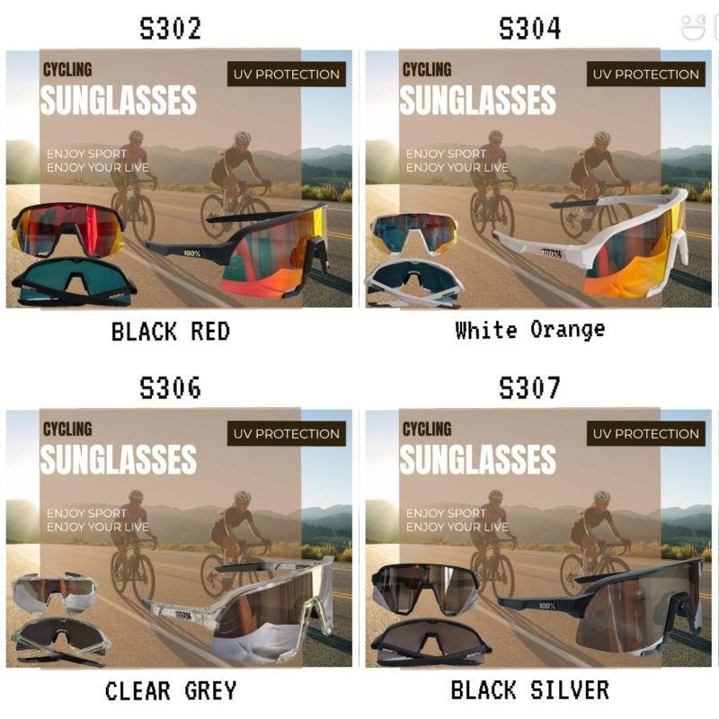 Kacamata sepeda s3 - kacamata sepeda mtb downhill bmx - sunglass model 100% seratus persen