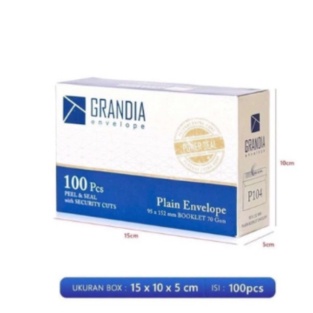 

AMPLOP GRANDIA ISI 100pcs PUTIH POLOS