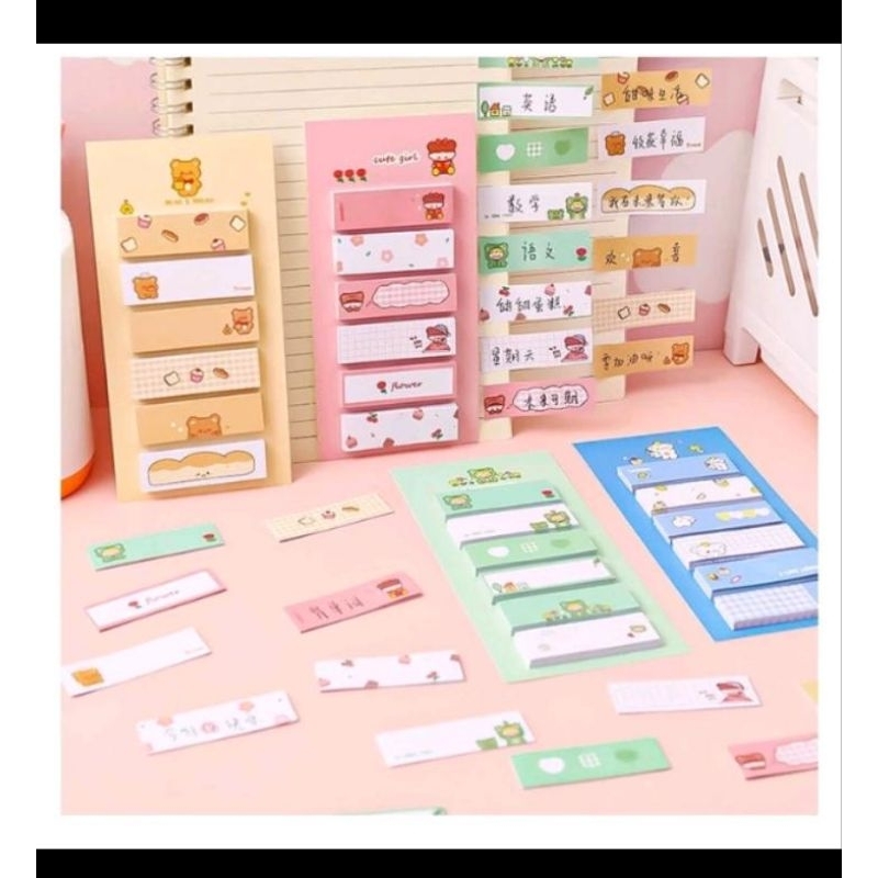 

PEMBATAS BUKU /STICKY NOTES LABEL HELLO MEOW BERUANG LUCU /MEMO MINI