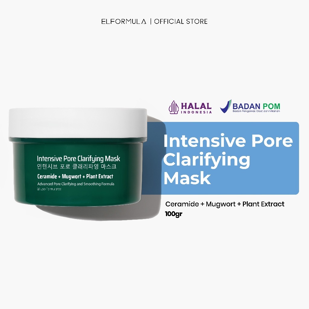 ELFORMULA Intensive Pore Clarifying Mugwort Mask - Clay Mask Mud Mask Acne Pembersih Pori-pori Pores