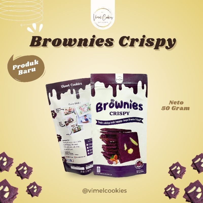 

BROWNIES CRISPY UBI JALAR UNGU/COOKIES BROWNIES ALMOND/(50 GRAM)