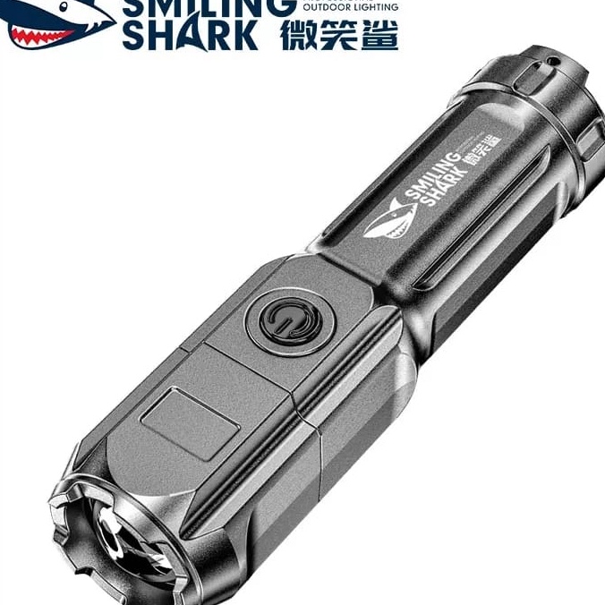 Best Price  SENTER LED MINI SMILING SHARK 622A  ZOOM  3 MODE CAHAYA  ORIGINAL  TAHAN AIR  USB