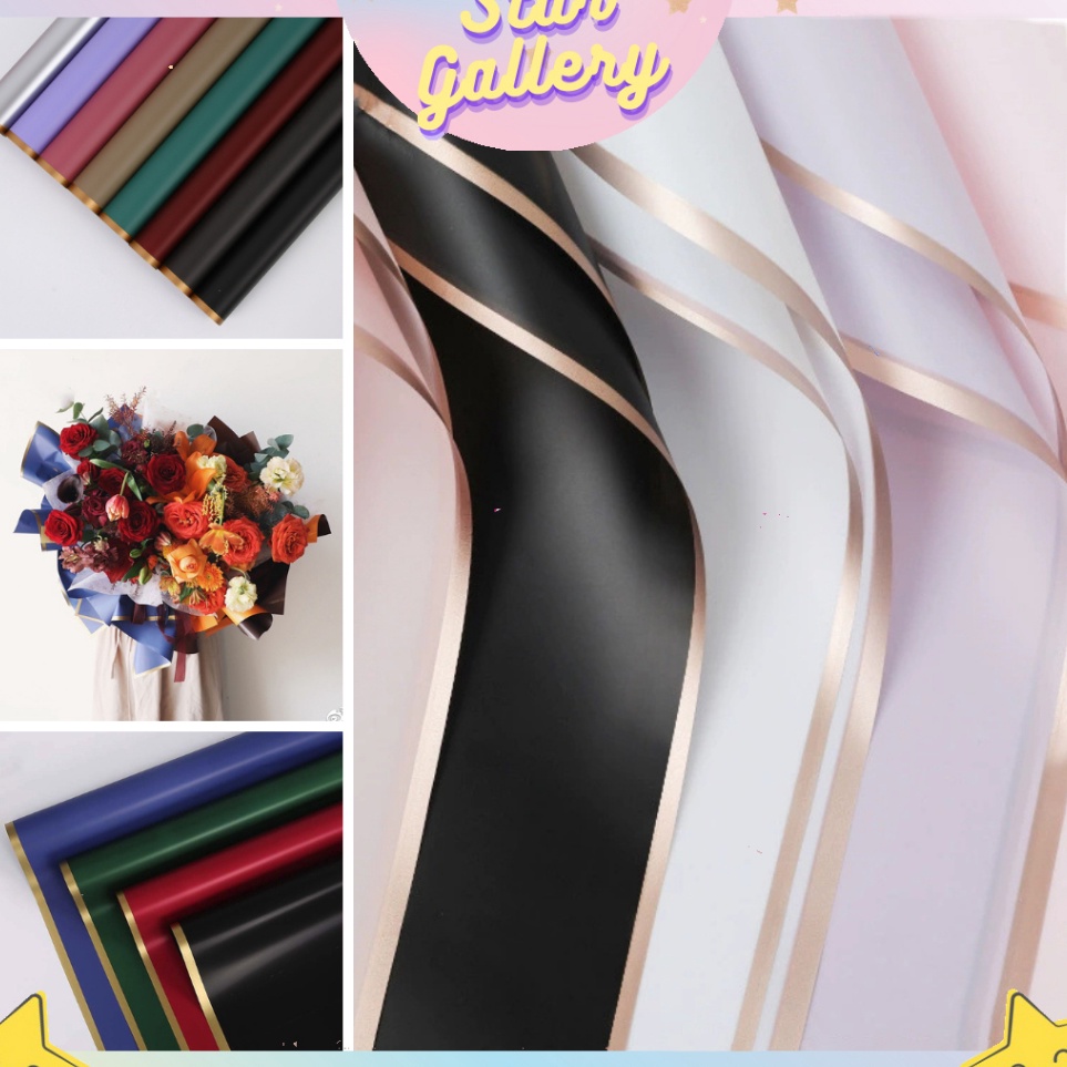 

Ready Terpopuler 1 PACK ISI 2 LEMBAR Kertas Bunga Buket List Gold Emas Cellophane Flower Wrapping Pack List Gold KB1