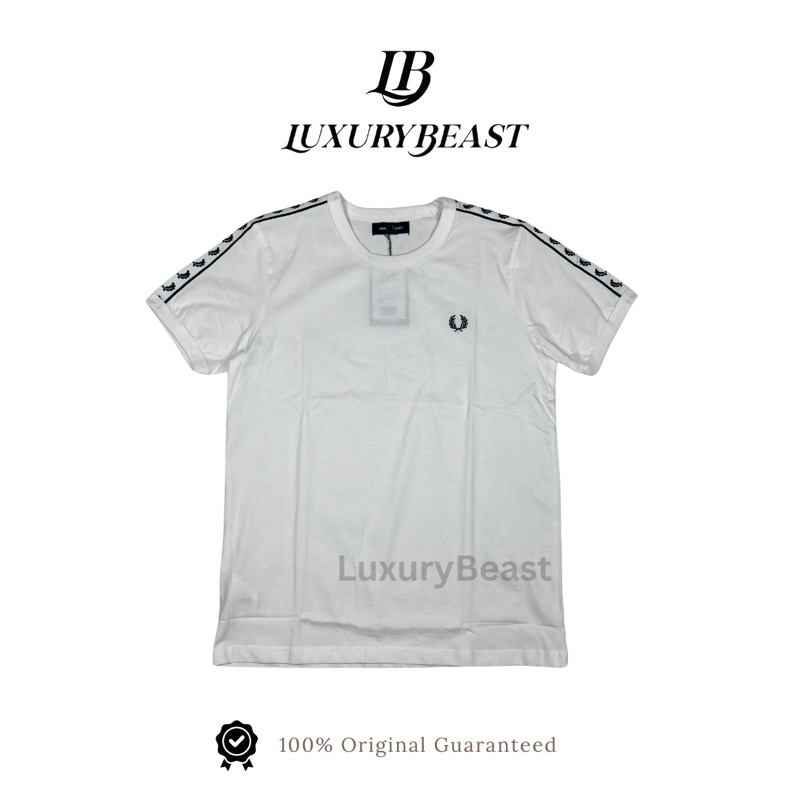 Fred Perry Tape Ringer Ecru T-Shirt White