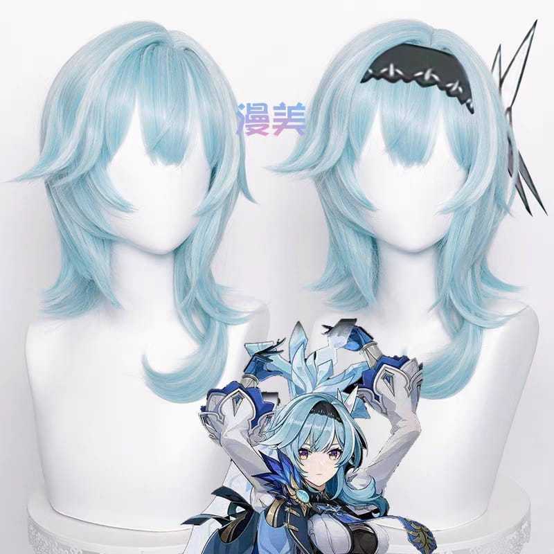 WAIFUKU - PO Wig Cosplay Eula Genshin Impact Asli Brand Manmèi Womanmei Ywailisi Alice