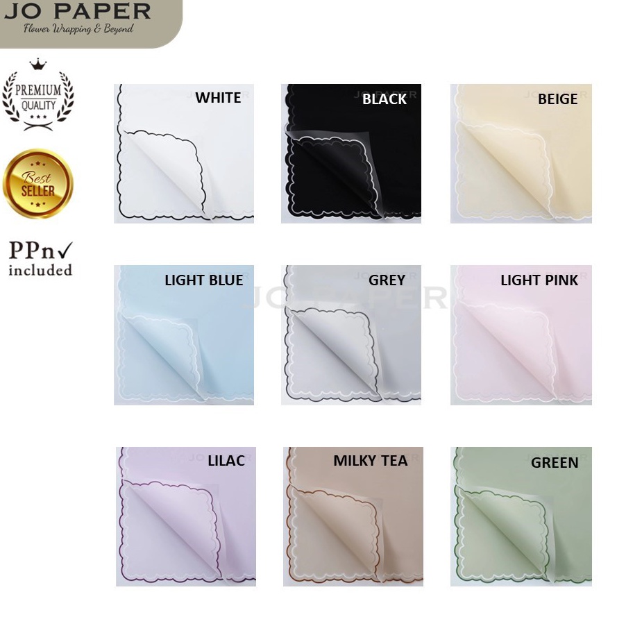 

Buruan Serbu 5 LEMBAR Flower Wrapping Paper Varian List Cloud Awan Frame Transparan Kertas Buket Bunga Florist