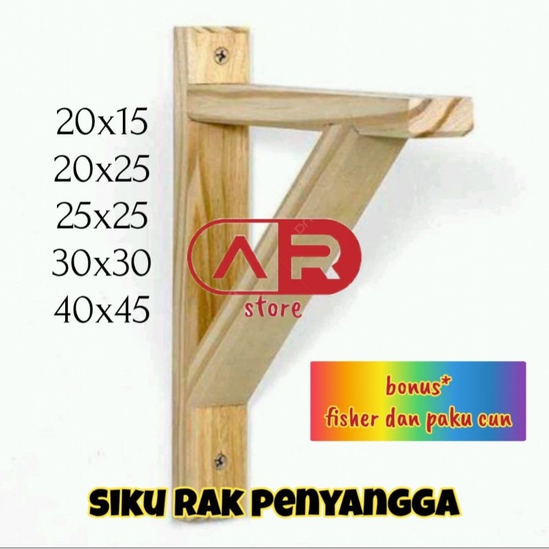 Penyangga rak siku kayu