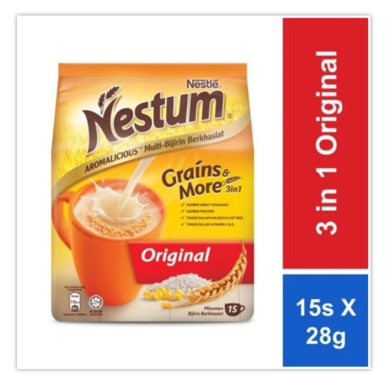 

Nestum Grains More 3in1 Original isi 15 sachet Minuman Cereal Sereal