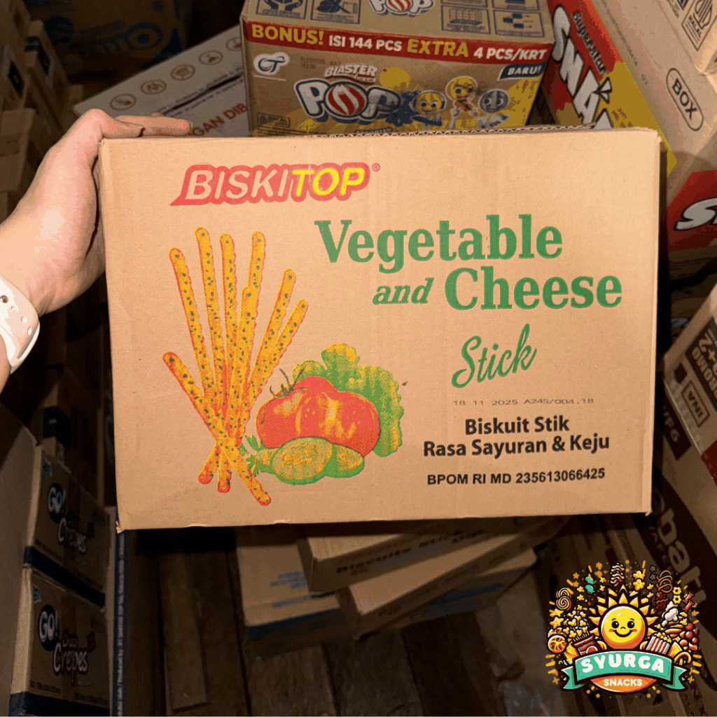 

Biskitop Vegetable And Cheese Stick Dus (Isi 40 @50Gr)