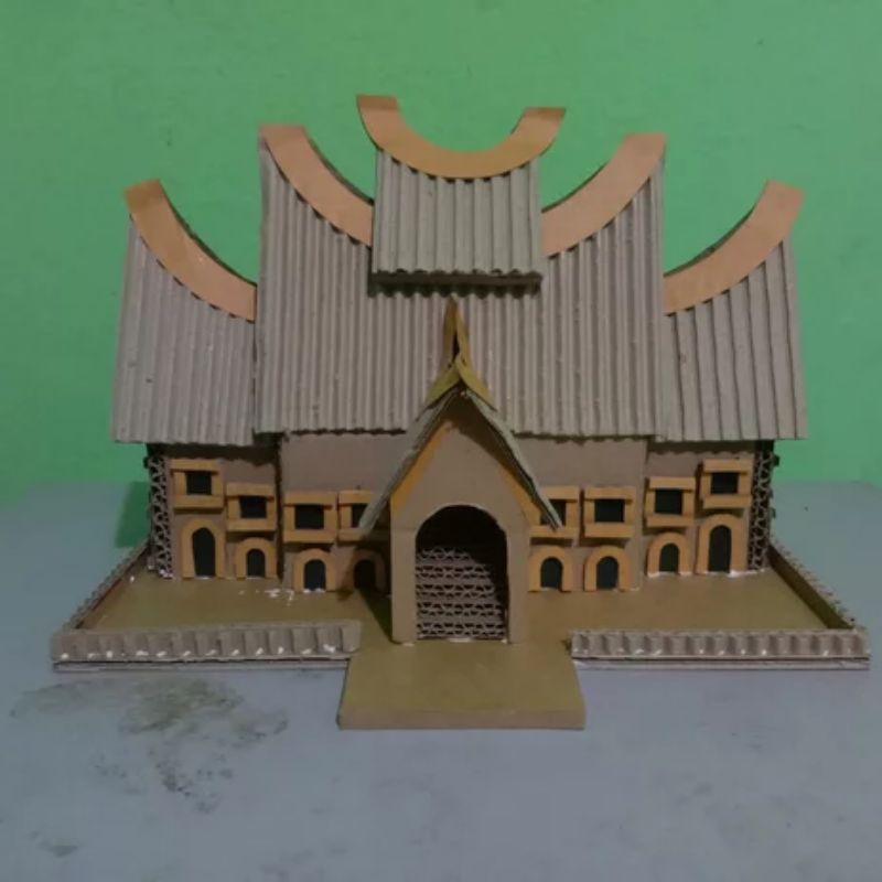 KerajinanOnline.id | Jual Prakarya Miniatur Rumah Gadang adat Minangkabau murah untuk tugas sekolah 