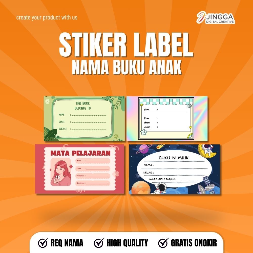 

[1 PACK ISI 25 PCS] Sticker Nama Buku | Stiker Label Buku | Stiker Buku Anak | Stiker Mata pelajaran