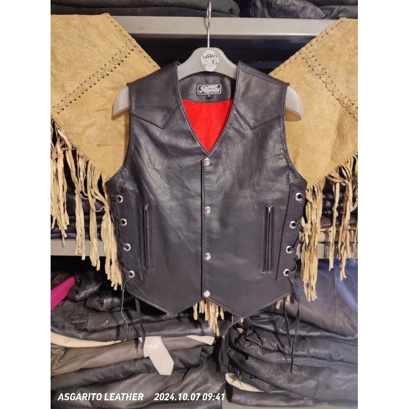 ROMPI KULIT BIKER SIZE S VEST MOTOR PRIA KULIT ASLI