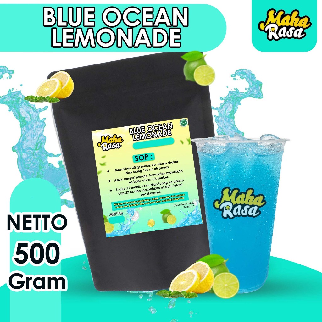 

[MAHA RASA] BLUE OCEAN LEMONADE - BUBUK MINUMAN KEKINIAN INSTAN PREMIUM 500 Gram