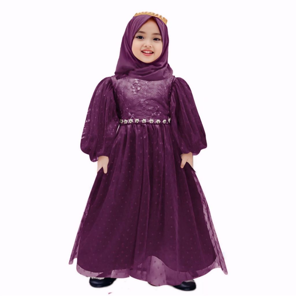 Gamis anak perempuan Elis 2-11thn / baju pesta anak muslim / baju pesta anak perempuan muslim / / ga