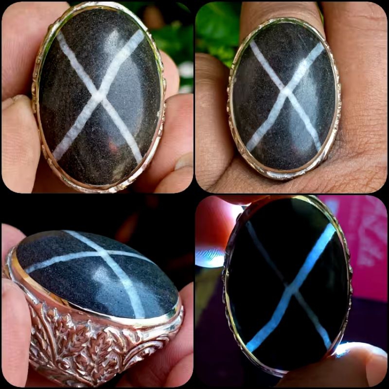 Natural Batu Tapak Jalak Srigunting - Tapa Jala X Man -  Asli Alam - Tapak jalaknya Persisi Ditengah