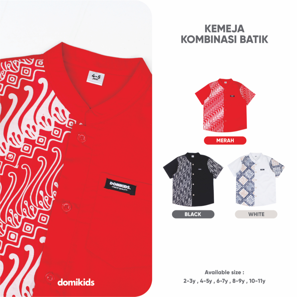 Domikids Kemeja Anak Laki Laki Kombinasi