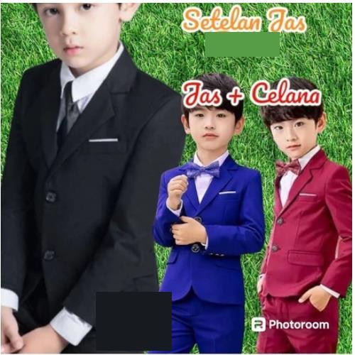 BPS Setelan Jas Anak 3-10 tahun + Celana Panjang Outerwear Pita Dasi Kupu Pjg Cocok untuk WISUDA Hit
