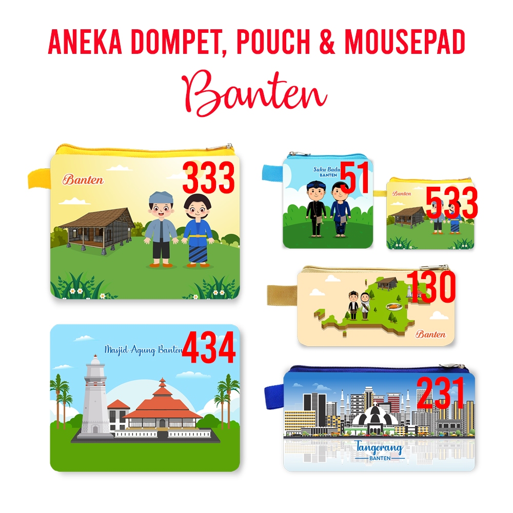 Banten Souvenir Dompet Pouch Mouse Pad Pin Magnet Gantungan Kunci Landmark Oleh Oleh Negara Jawa Bar