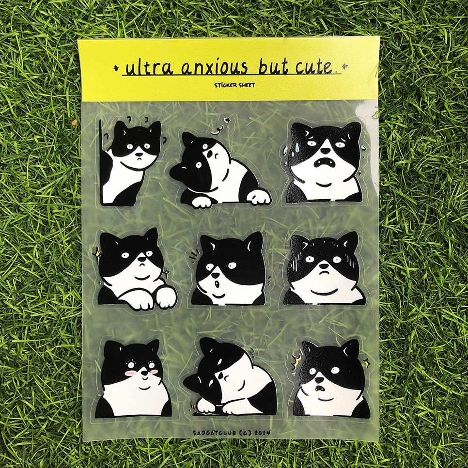 

Ultra Anxious But Cute Sticker Sheet (A5) - Transparent