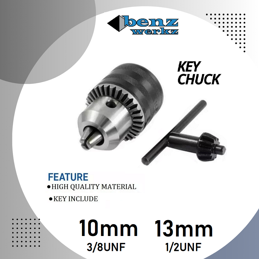 Drill Chuck / Kepala Bor 10 mm 13 mm Drat 24 UNF Drill Chuck 3/8" 10mm 13mm Spare part Mesin Bor