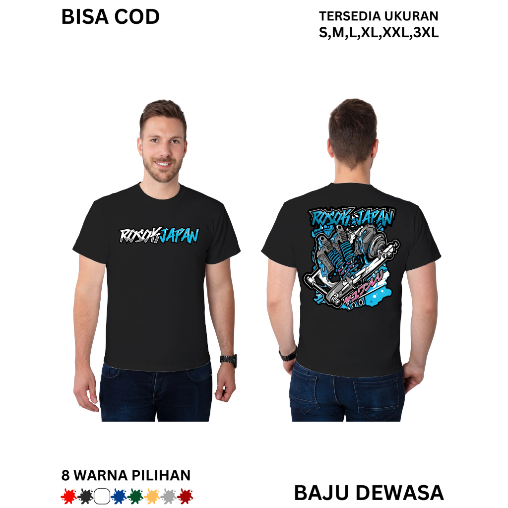 T-SHIRT KAOS ATASAN-KAOS DISTRO-ROSOK JAPAN-KAOS BAJU SABLON ROSOK JAPAN