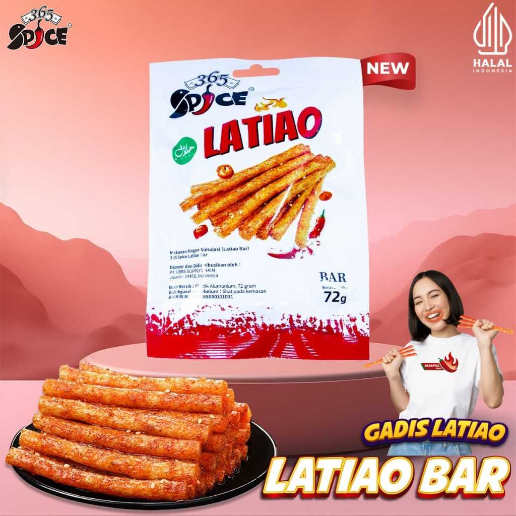 

LATIAO BAR PREMIUM 72g | SUYABO BIG LATIAO CEMILAN SNACK VEGETARIAN GLUTEN | PEDAS SPICY