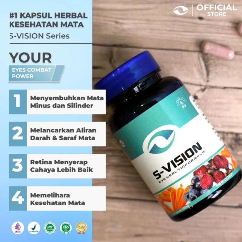 S-VISION - Suplemen Mata Minus, Plus, & Silinder Terbaik
