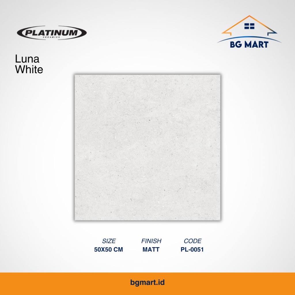 PLATINUM Keramik Lantai 50x50 Luna White KW A