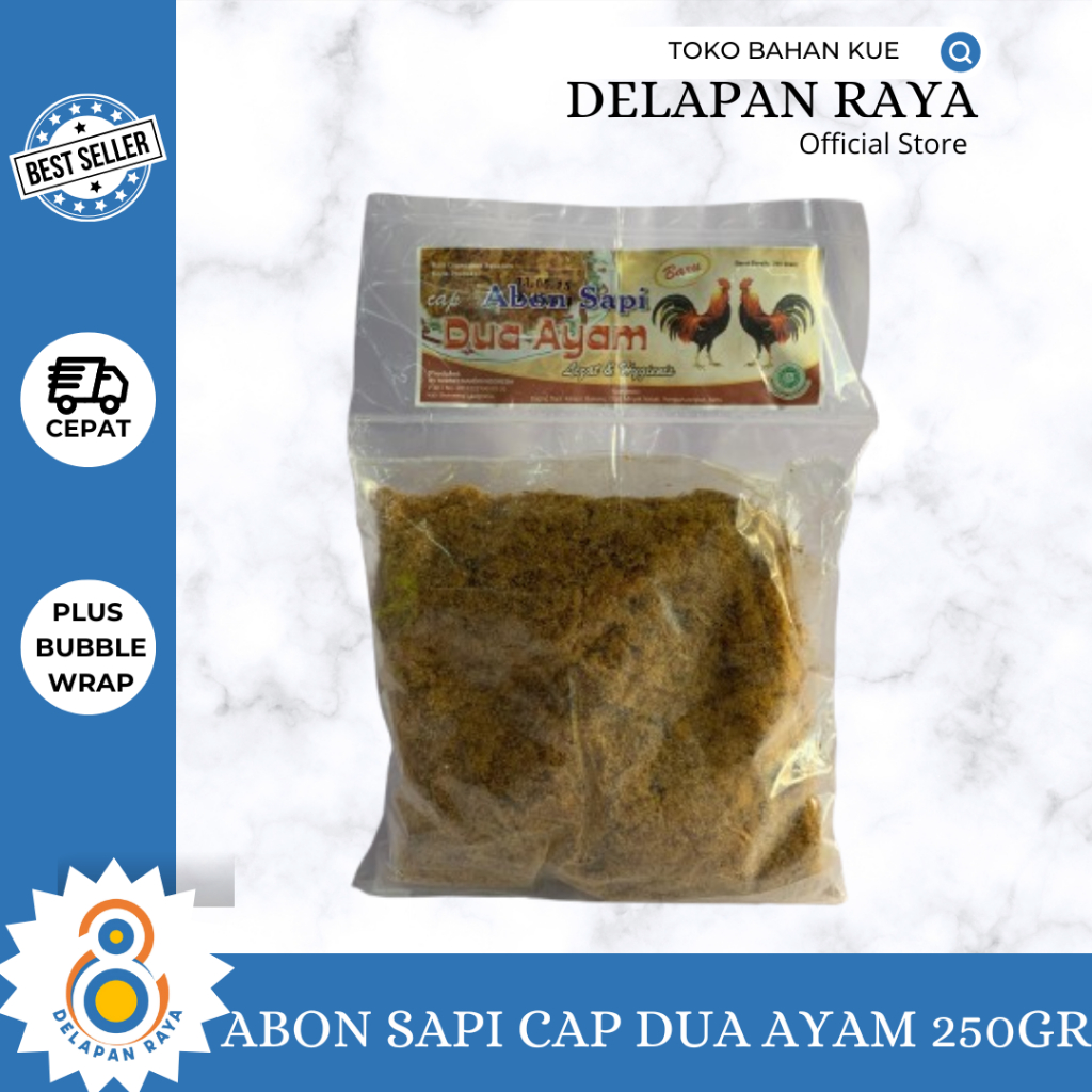 

ABON SAPI CAP DUA AYAM 250GR ABON SAPI KEMASAN -8Raya