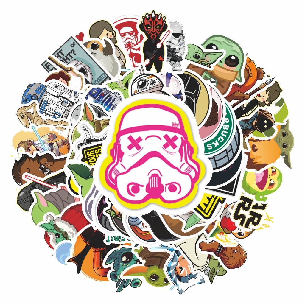 

COD✨ 100 Pcs Stiker keren Motif Star wars Anti Air Untuk Dekorasi Notebook Sepeda Skateboard Handphone DIY