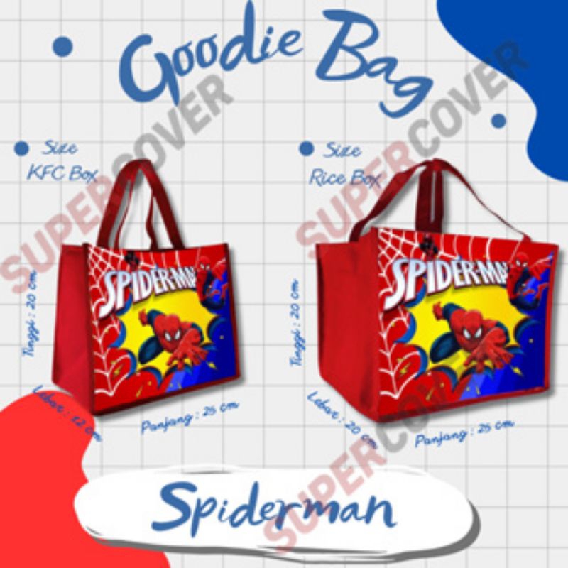 

Tas Goodie Bag Gambar Spiderman Warna Merah