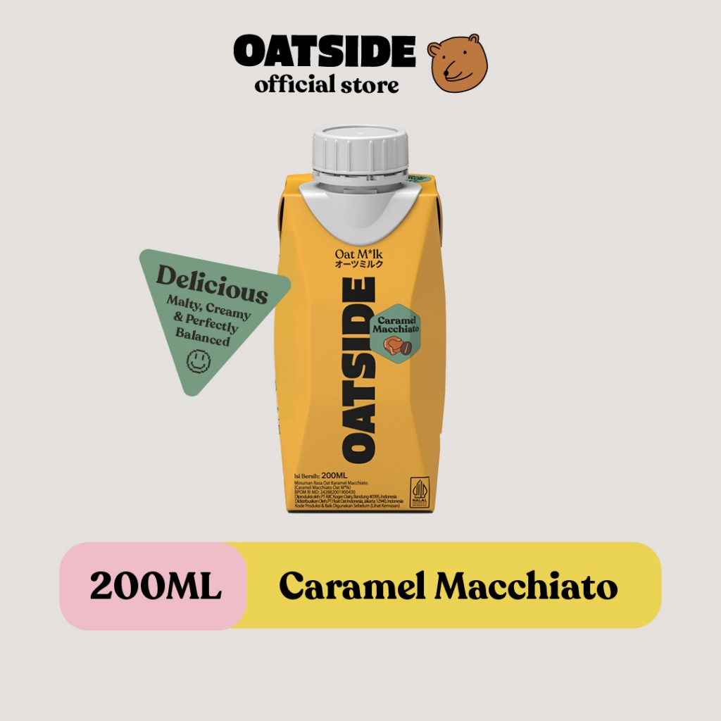 

OATSIDE Oat Milk Caramel Macchiato 200ml (Kemasan Tutup Botol)| Susu Oat Rasa Karamel Macchiato