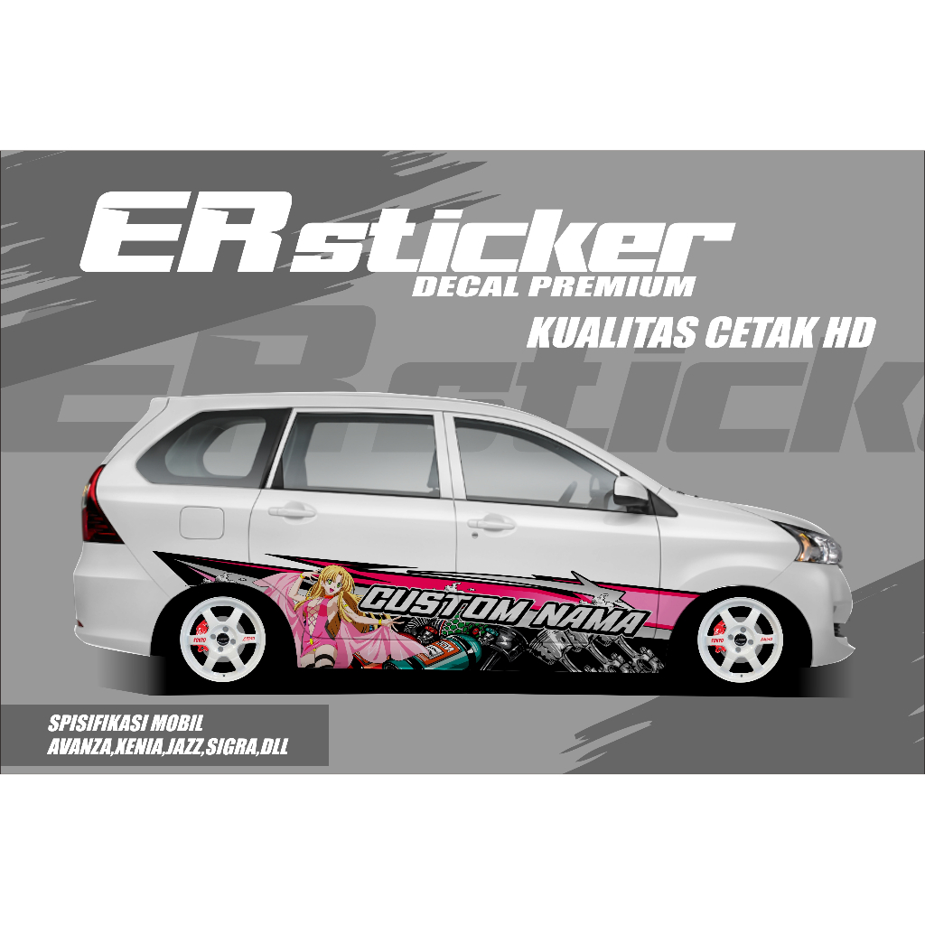 A5 AVX - DECAL THAILOK  MOBIL AVANZA XENIA SIGRA CALYA / FREE CUSTOM NAMA / STIKER MOBIL TERBARU VIR