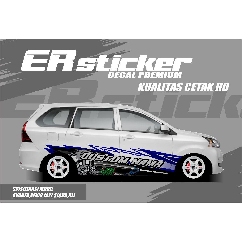 A7 AVX - DECAL THAILOK  MOBIL AVANZA XENIA SIGRA CALYA / FREE CUSTOM NAMA / STIKER MOBIL TERBARU VIR