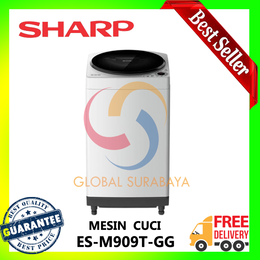 Sharp Mesin Cuci 1 Tabung 9KG ESM 909 TGG / ES M909T GG / ESM909T