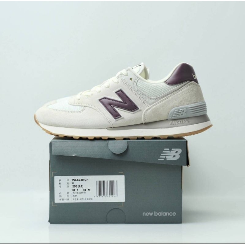 new balance 574 moonbeam burgundy